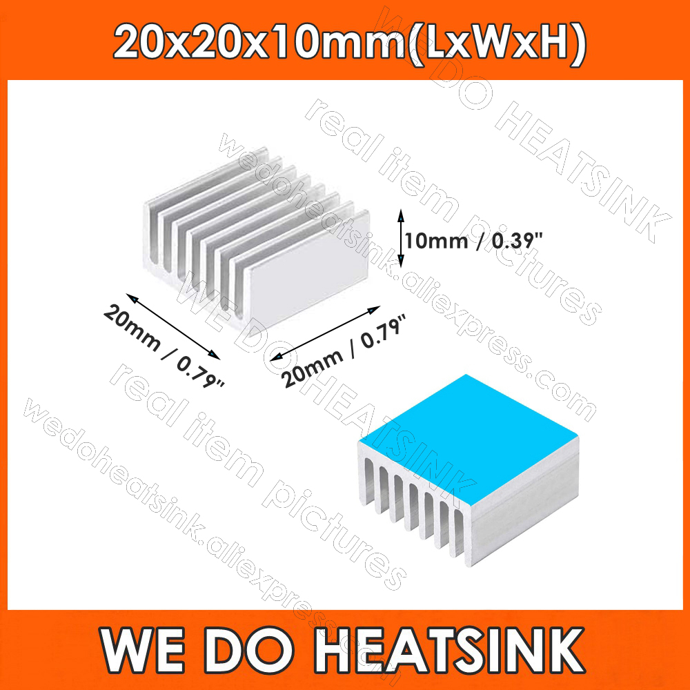 Aluminium Extrusion - 20X20X10Mm Bạc Vuông Nhiệt Tự Dính