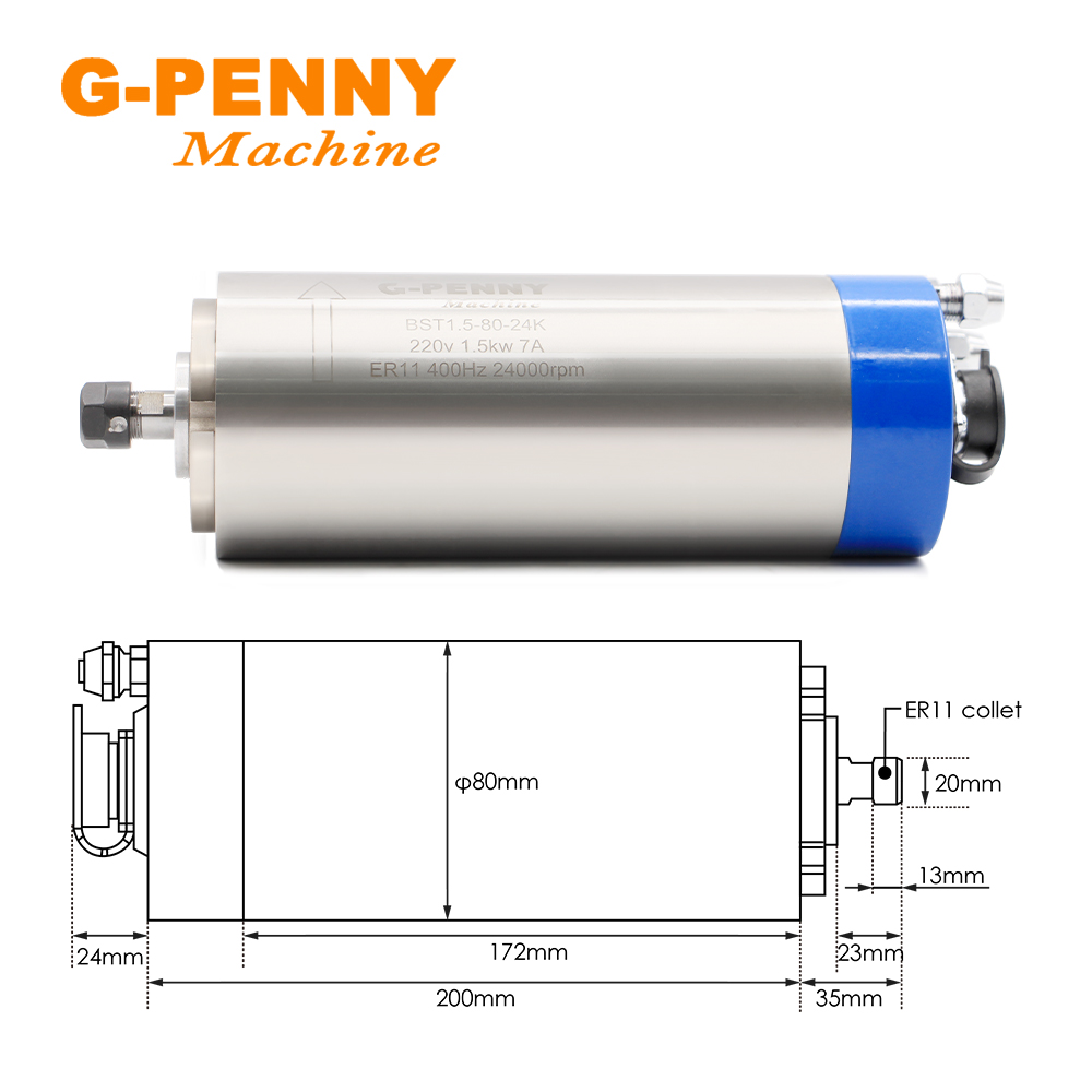 G-PENNY 1.5kw ER11 220V 380V W - đánh giá và giá Water Cooled Spindle