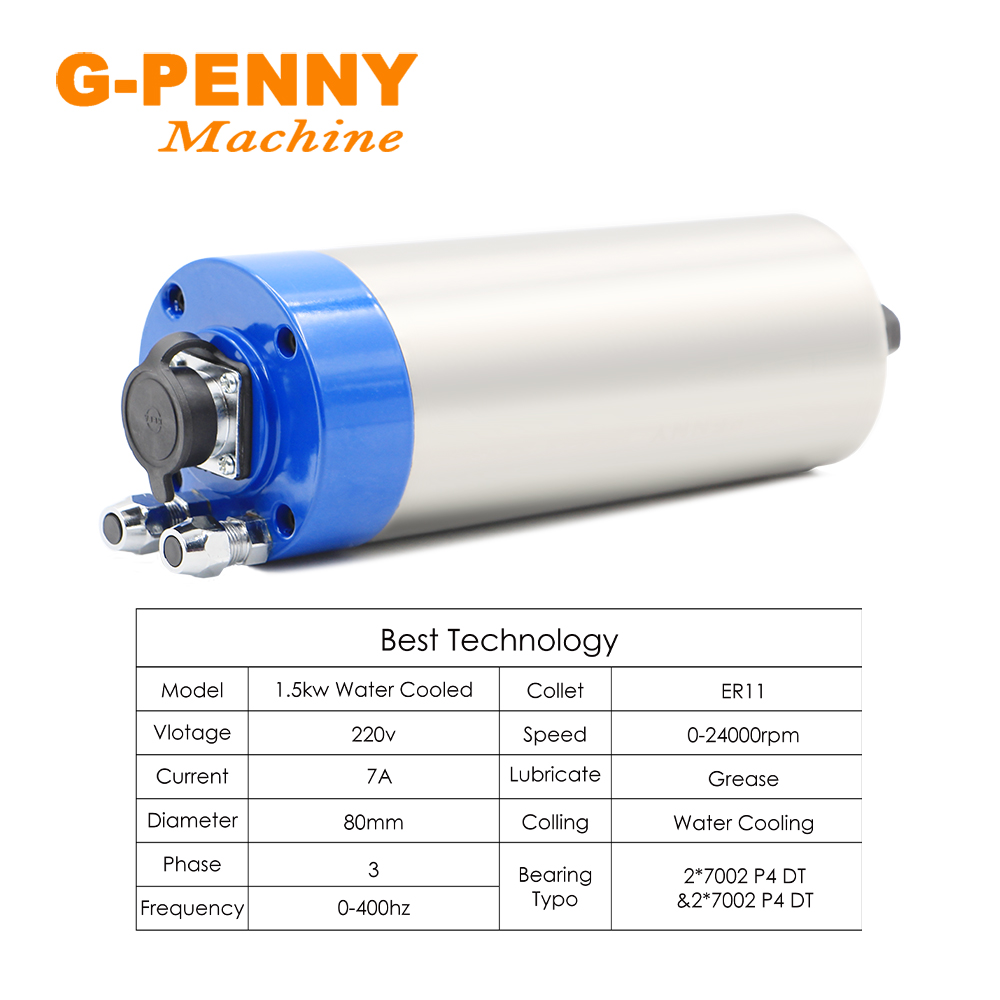 G-PENNY 1.5kw ER11 220V 380V W - đánh giá và giá Water Cooled Spindle