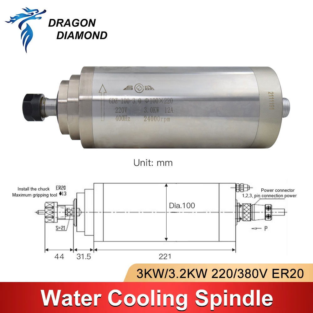 3KW 2.2KW Nước Làm Lạnh Làm Má - đánh giá và giá Water Cooled Spindle