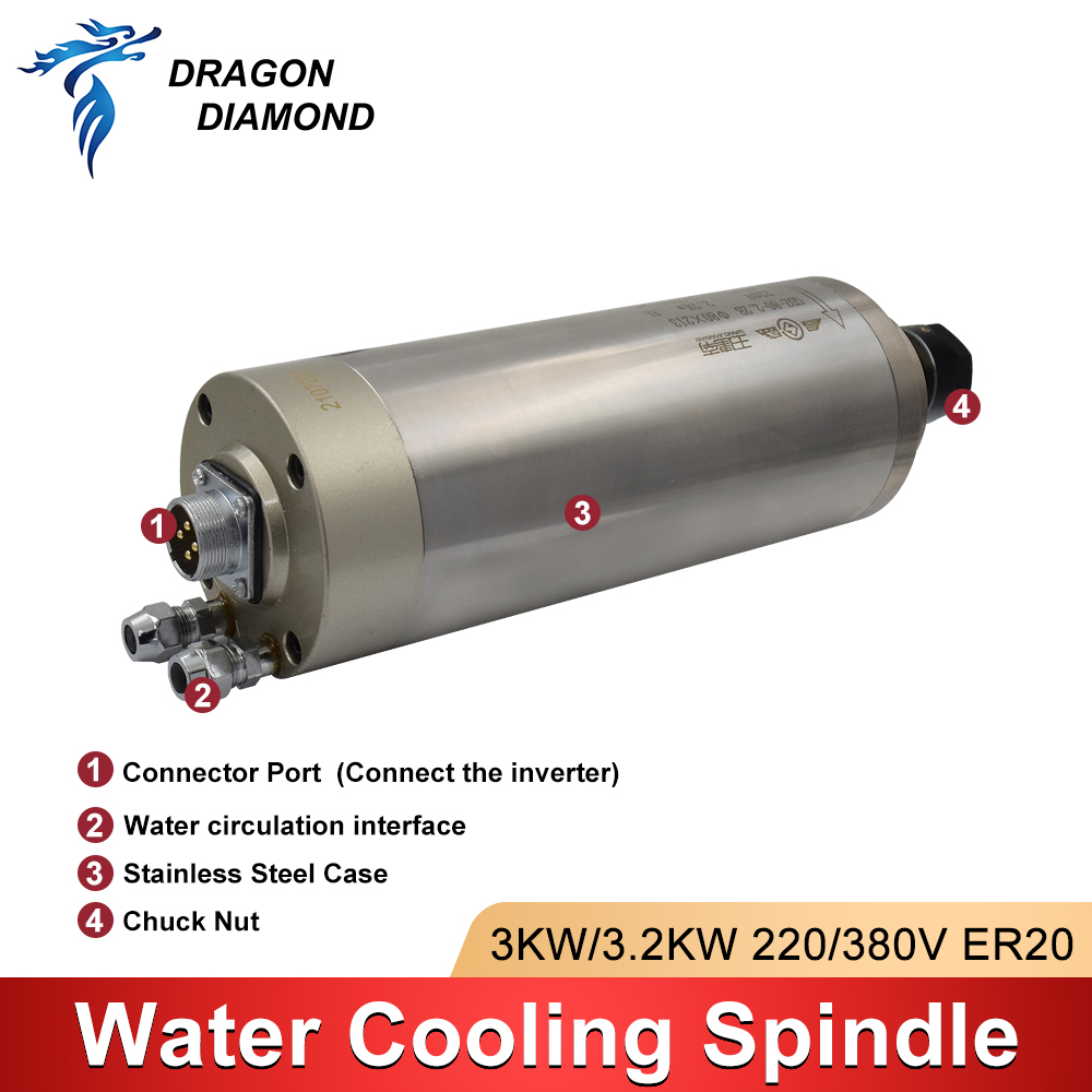 3KW 2.2KW Nước Làm Lạnh Làm Má - đánh giá và giá Water Cooled Spindle
