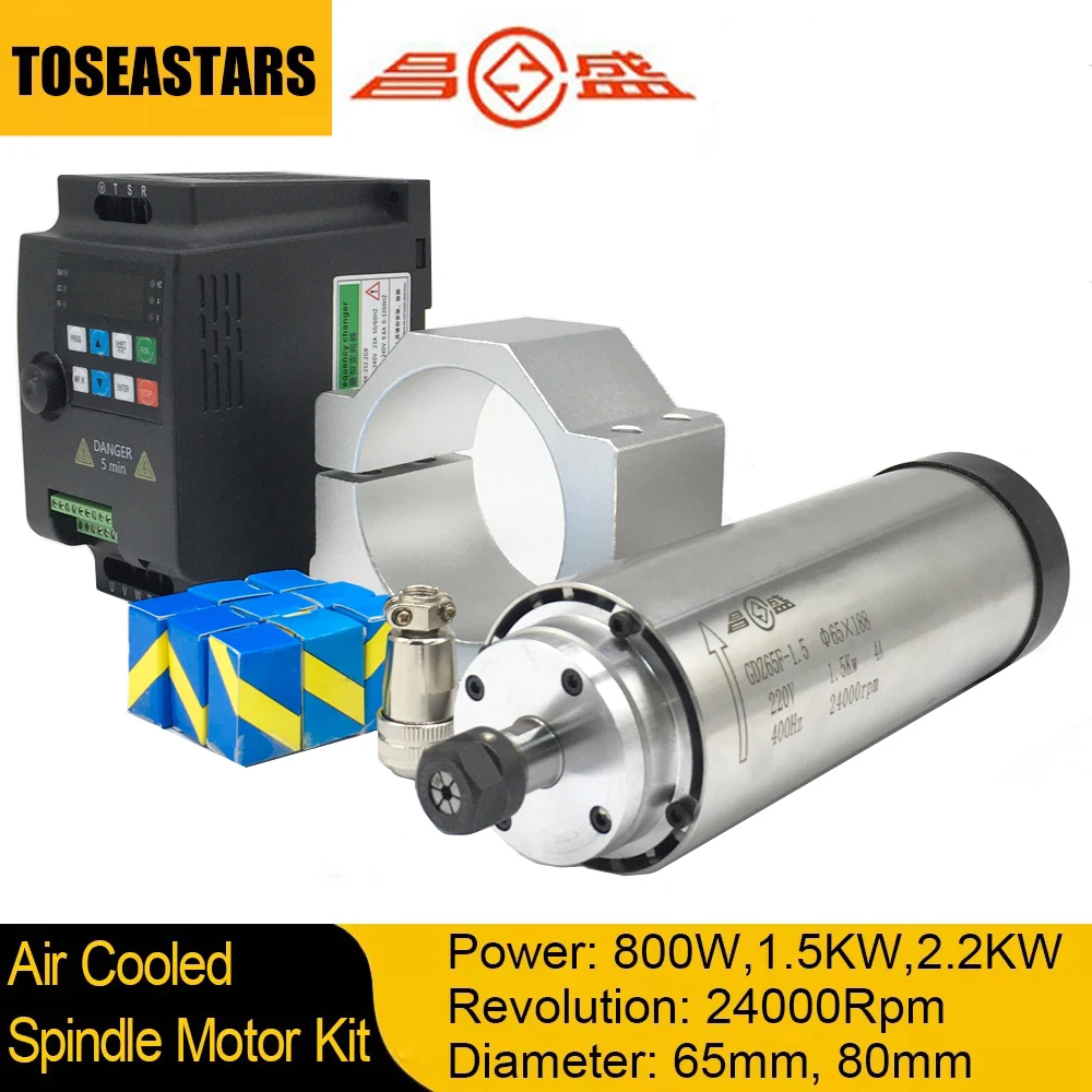 800W 1.5KW 2.2KW CNC Air Coole - đánh giá và giá Water Cooled Spindle